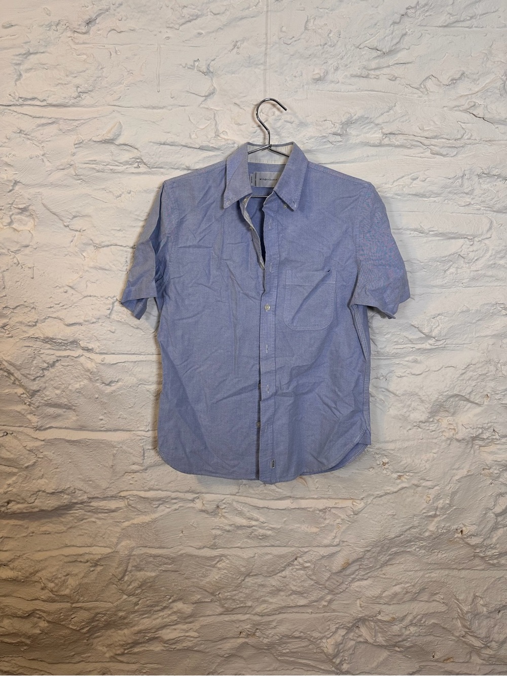 Wings + Horns Short Sleeve Button-Down Shirt - Light Blue